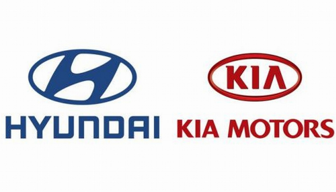 Loga jihokorejských automobilek Hyundari a Kia