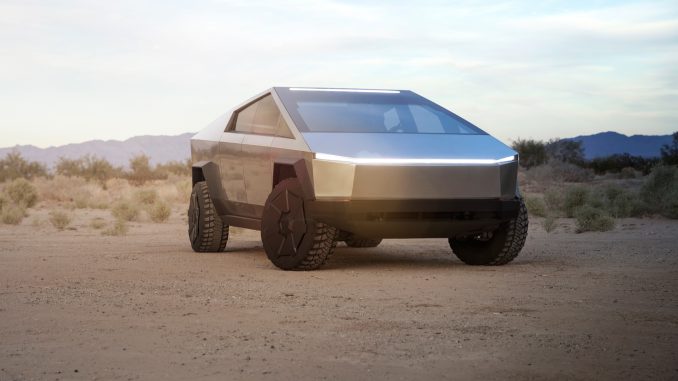 Již dříve představený model Cybertruck společnosti Tesla se začne vyrábět v roce 2023.