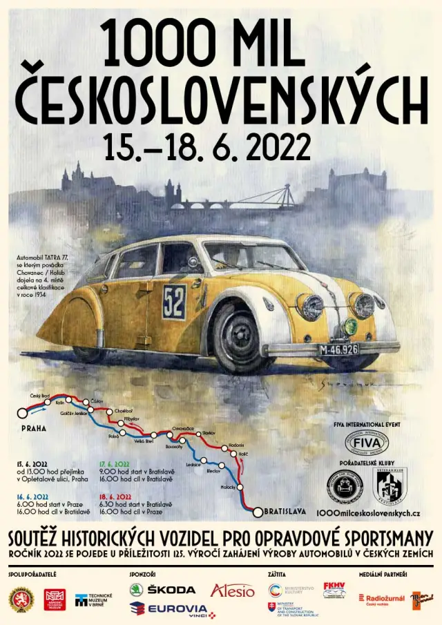 Oficiální plakát závodu 1000 mil československých