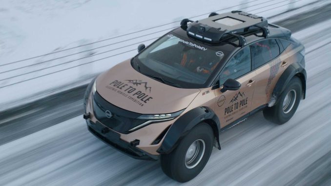 Nový a upravený elektromobil Ariya od Nissanu se chystá na 27 353 km dlouhou cestu ze severního na jižní pól, která začne ještě letos