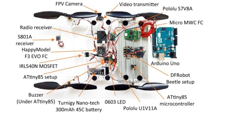 Prototyp multirotorového mikroleteckého dronu